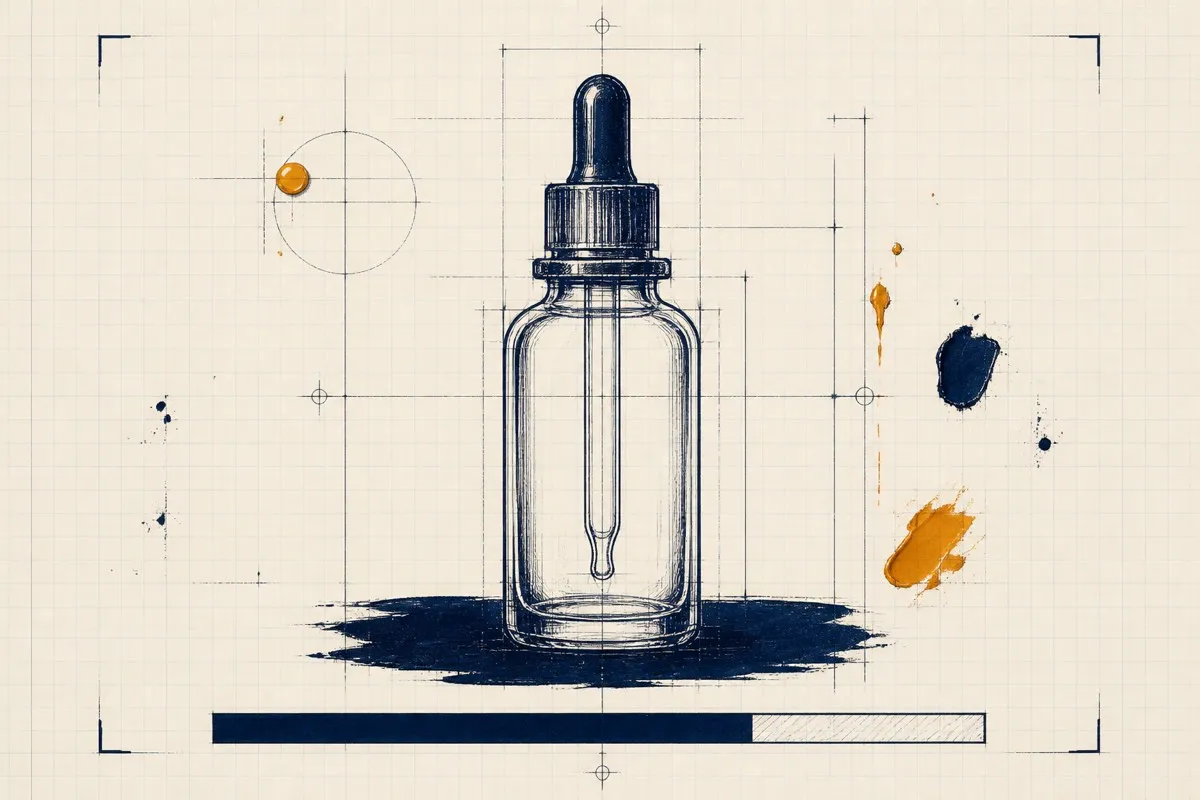 A tall dropper outline sits over a broad opaque blob with a nearly full coverage bar.