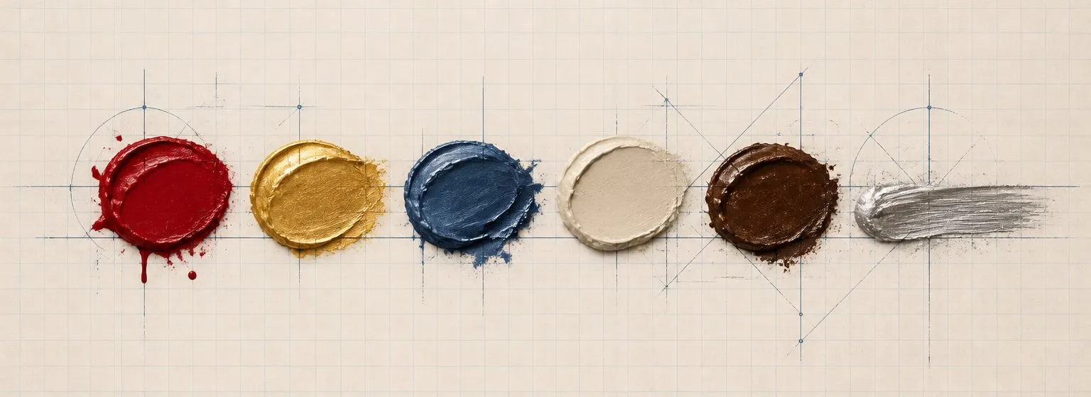 Paint dab artwork in the style of the Formula P3 palette